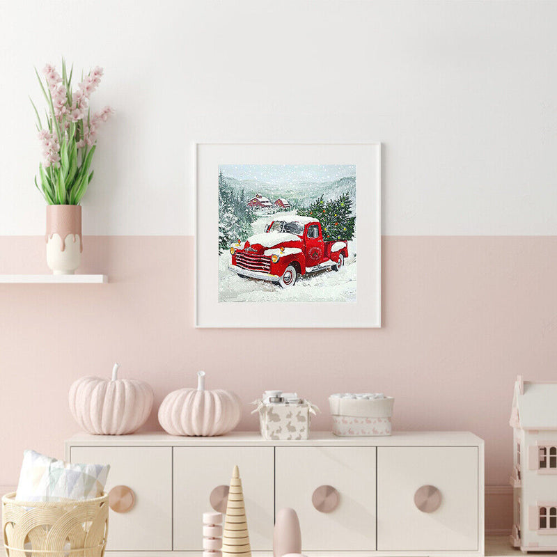 5D Red Car Diamond Painting Kit Round Drill Rhinestone Picture Craft for Gifts