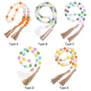 Ornament DIY Easter Tassel Easter Wood Beads Tassel Farmhouse Rustic Beads
