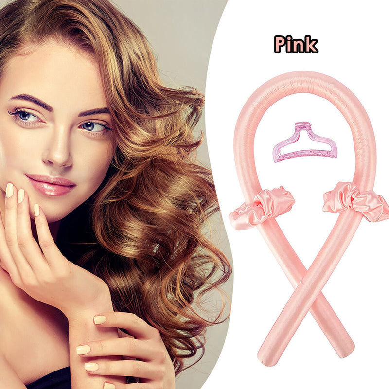 Heatless Curling Headband, Hair Wave Formers, Hair Styling Tools (Pink) Newly