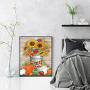 Sunflower in Vase Oil Paint By Numbers Kits DIY Handpainted on Canvas Home Decor