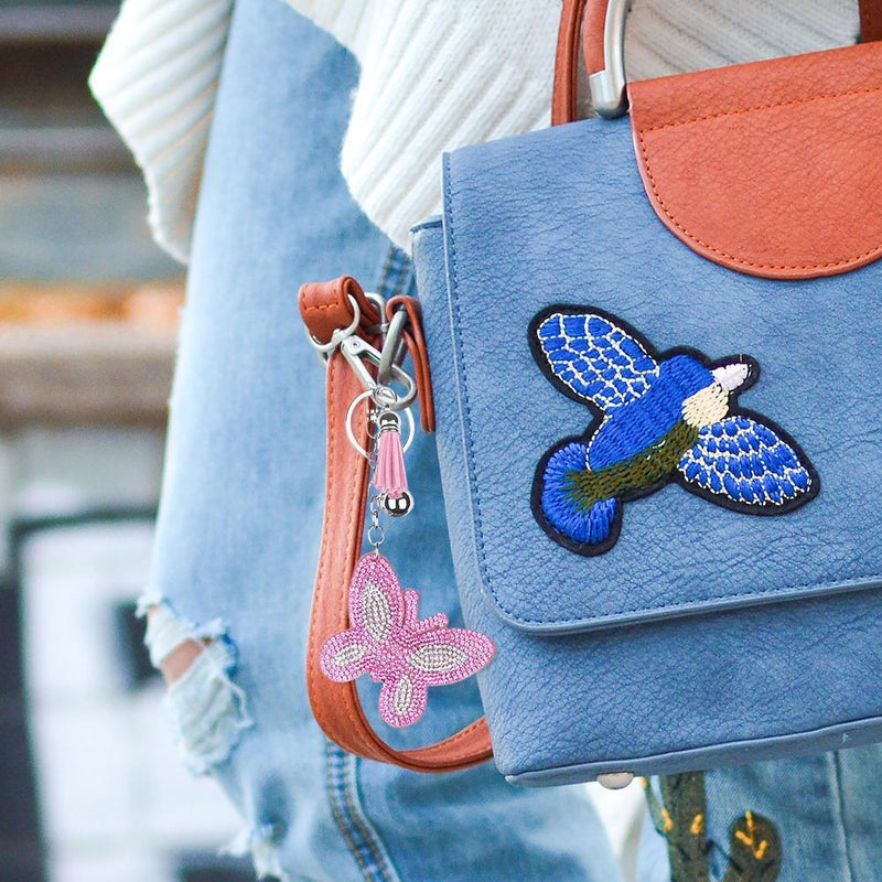 Full Drill Special Shaped Diamond Painting Butterfly Women Bag Keychain Gift