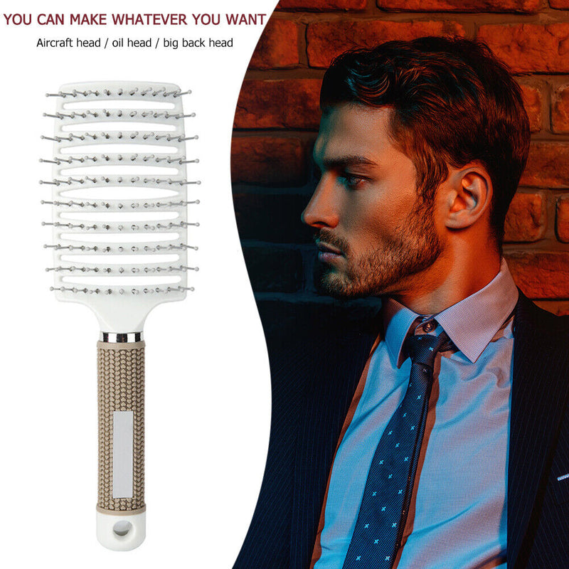 Hair Scalp Massage Comb Curly Detangle Hair Brush Hairdressing Tool (White)