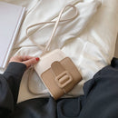 Fashion Contrast Color PU Leather Crossbody Bag Casual Women Mini Shoulder Bags