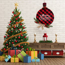 Merry Christmas Decoration Wreath Wood Burlap Welcome Door Sign with Berries
