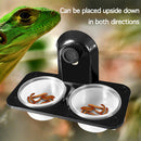 Reptile Dual Purpose Water Food Pot Gecko Bread Insect Feeding Bowl (A)