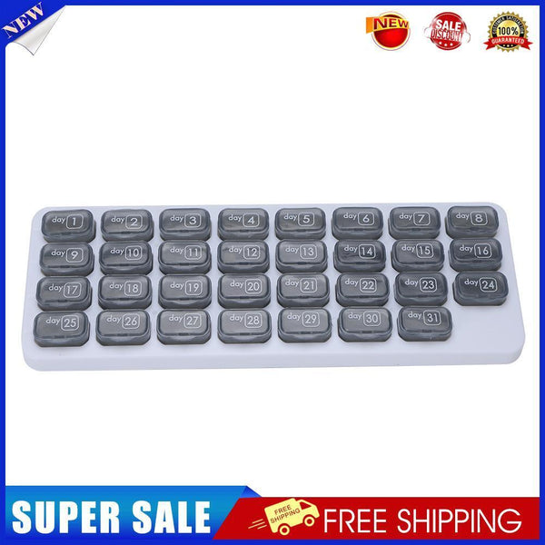 31 Grid Tablet Pill Box Holder Monthly Medicine Storage Organizer Container