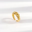 Trendy Party Gift Geometric French Croissant Opening Adjustable Ring Twill