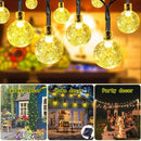 7m 30LED Crystal Balls Solar Light Waterproof Outdoor Lamps (Warm White) Newly