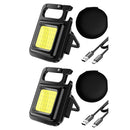 6W COB LED Flashlight Keychain Camping 400LM Waterproof Clip Lamp (1 Set)