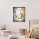 5D DIY Full Round Drill Diamond Painting Moon beautiful sentence