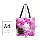 Pink flowers Printed Shoulder Shopping Bag Casual Large Tote Handbag