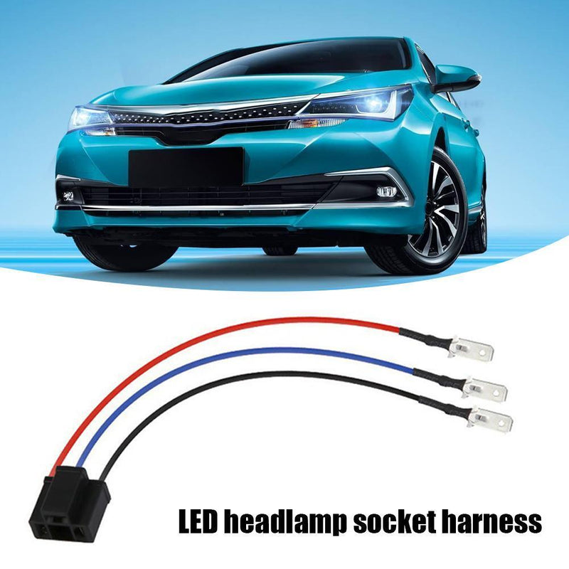 Car LED Headlight Lamp Socket Wiring Harness Female Connector Cable for H4