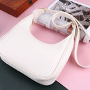Simple Female Crescent Shape Crossbody Shoulder Bag Pure Color Messenger Handbag