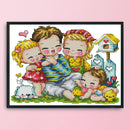 Cross Stitch Happy Family DIY Embroidery Kits 14CT Stamp Needlework (C093) Newly