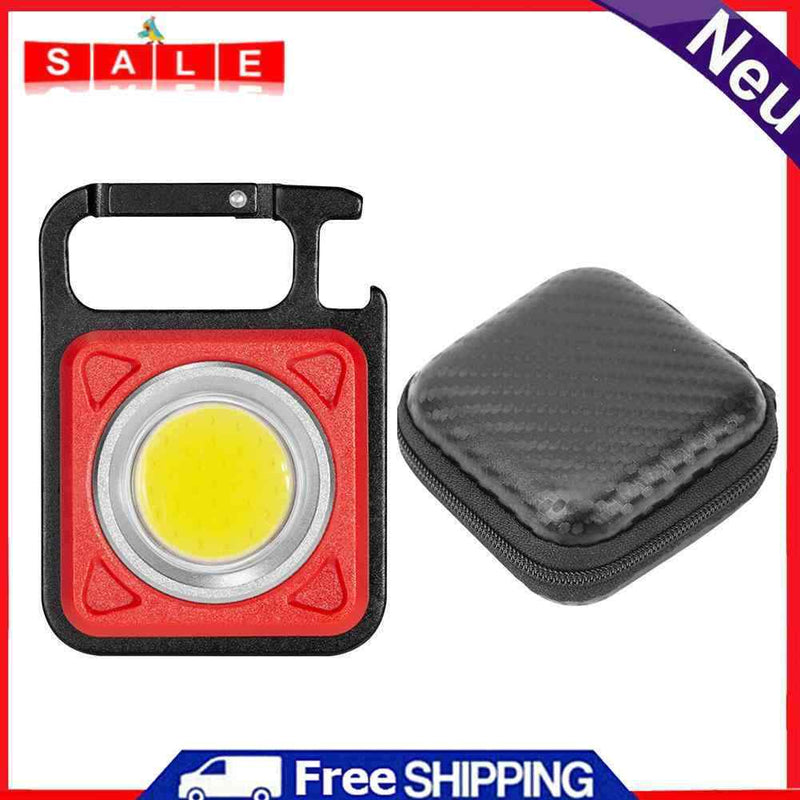 LED Keychain Flashlight 500 Lumens Outdoor Camping Working Light (Red + Box)