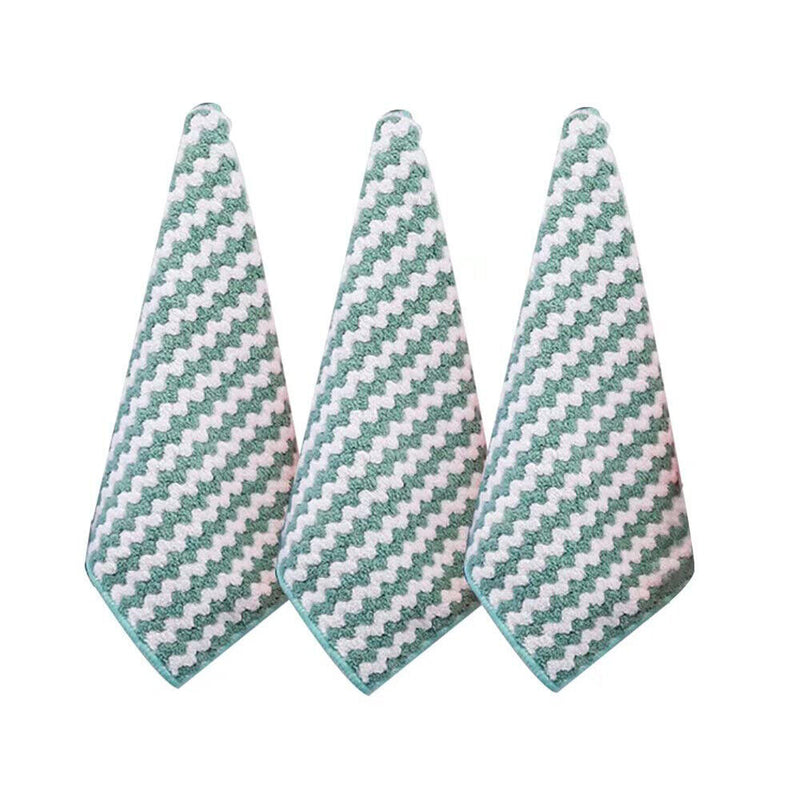 Coral Fleece Dish Clean Towels Highly Absorbent Overlock Design Scoring Pad