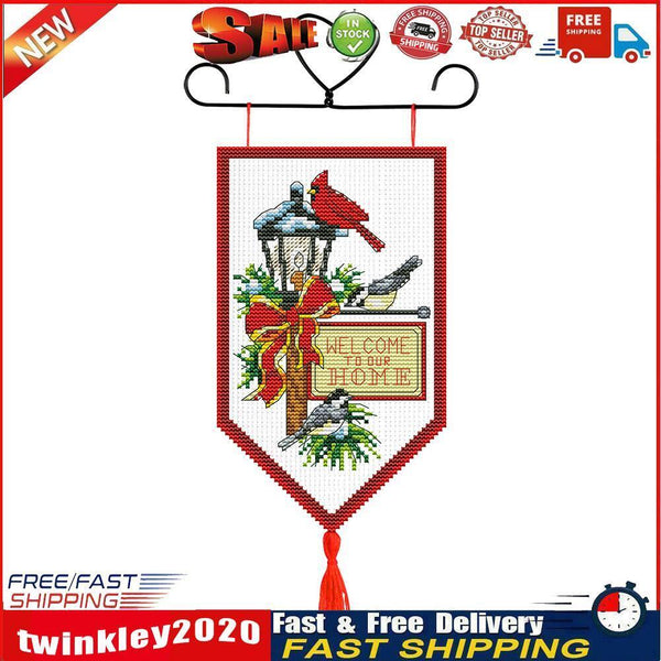 Christmas Banner Pendant 14CT Stamped Cross Stitch Needlework Set (015) Newly