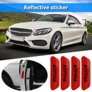 4pcs Car OPEN Reflective Tapes Warning Mark Open Car Door Stickers (White)