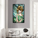 5D Diamond Painting Cartoon Green Girl Full Round Rhinestone DIY Home Decor