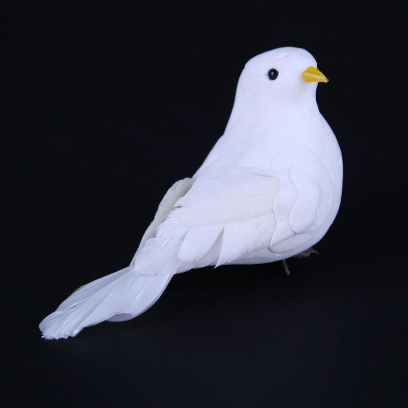 1/2PC Decorative Pigeons Artificial Feather Mini White Birds Birds Craft Foam,