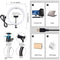 with Tripod LED Ring Light Selfie Video Light 8 Colors RGBW USB 10 Modes