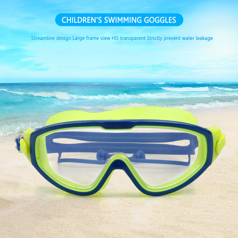 Children Goggles Waterproof Anti-fog Swimming Snorkeling Glasses (Green) Newly