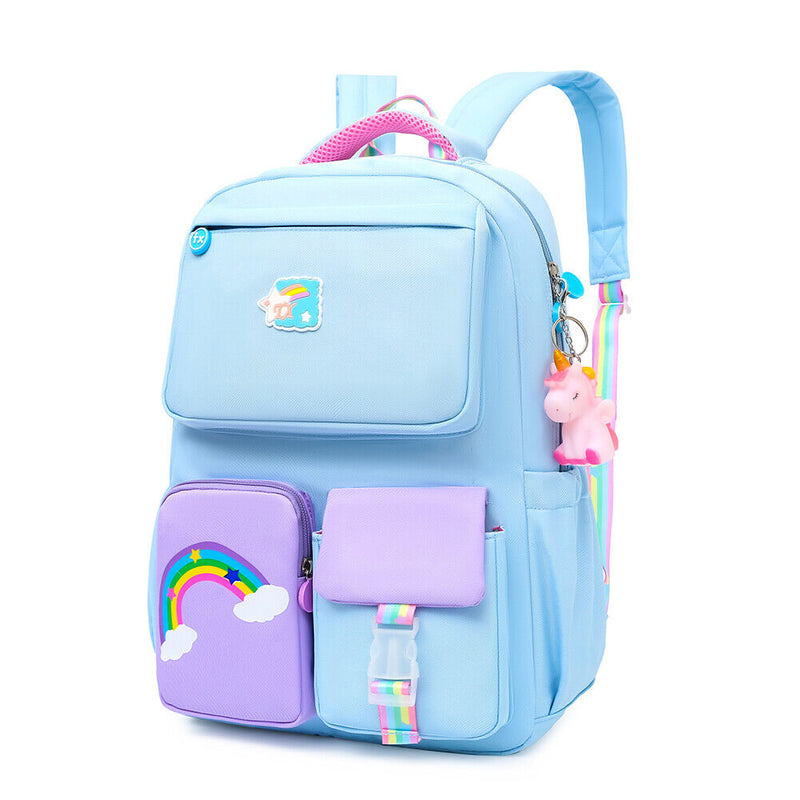#A Rainbow Shoulder Strap Large Capacity Schoolbag College Teenage Girl Children