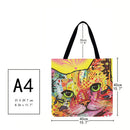 Colorful cat Printed Shoulder Shopping Bag Casual Large Tote Handbag