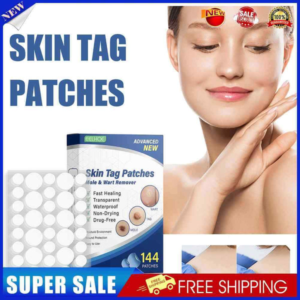 #A 144pcs Skin Tag Remover Patches Breathable Wart Treatment Stickers Cleaning