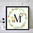 DIY Diamond Painting Kit M Letter Wreath Full Round Rhinestone Wall Picture