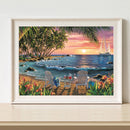 Seaside Beach Frameless DIY Oil Paint by Numbers Hand Painted Art (S430)