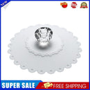 Lace Silicone Diamond Cup Lid Thermal Insulation Cup Cover (White)