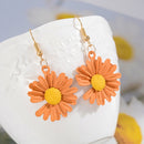 Korean Daisy Hook Dangle Earrings Women Sweet Flower Ear Jewelry (Pink) Newly