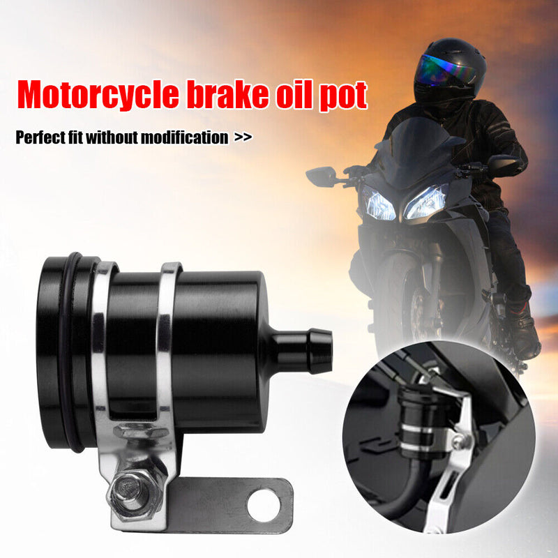 Universal Motorcycle Brake Fluid Reservoir Clutch Tank Oil Cup (Black) Newly