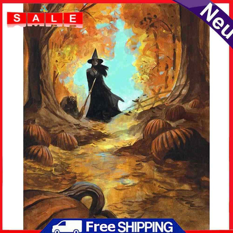 Forest Witch Oil Paint by Numbers Hand Painted Frameless Picture Home Ornament