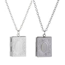 Gift Jewelry Chain Friend Pendant Photo Picture Locket Square Shaped Necklace