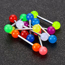 Cool Gothic Rock Body Piercing Punk Barbell Luminous Tongue Rings For 10pcs/set