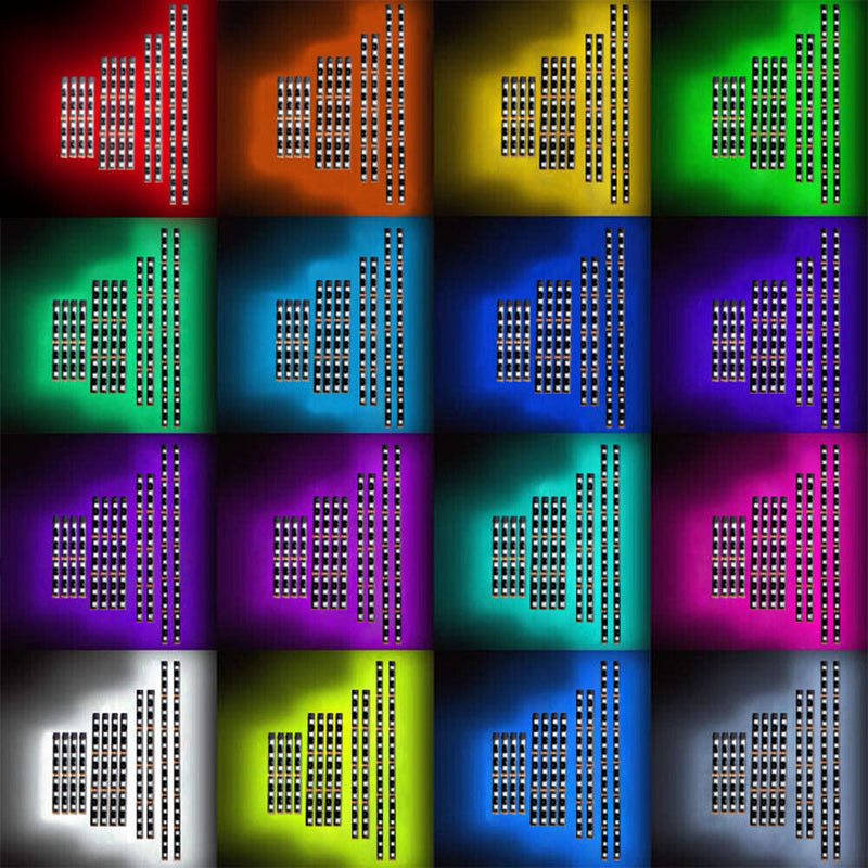 12pcs Motorcycle RGB LED Strip Kit RF Remote Control Waterproof Accent Lights