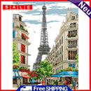 Partial Embroidery Kits Paris Street 14CT Counted Needlework Home Decoration