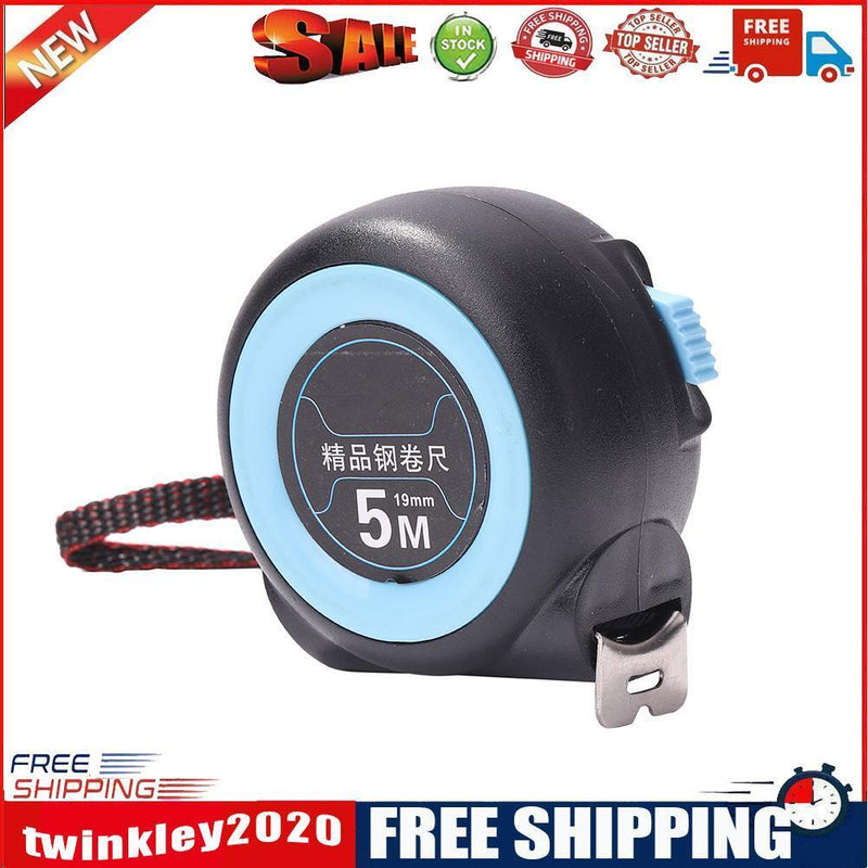 Retractable Steel Tape Measure Distance Measuring Ruler Blue (5m x 19mm)