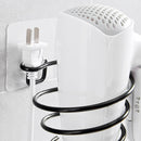 Iron Wall Mounted Hair Dryer Rack Bathroom Wall Holder Organizer (Black) Newly
