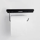 Wall Mounted Toilet Paper Tissue Paper Holder Phone Storage Shelf (Black) Newly