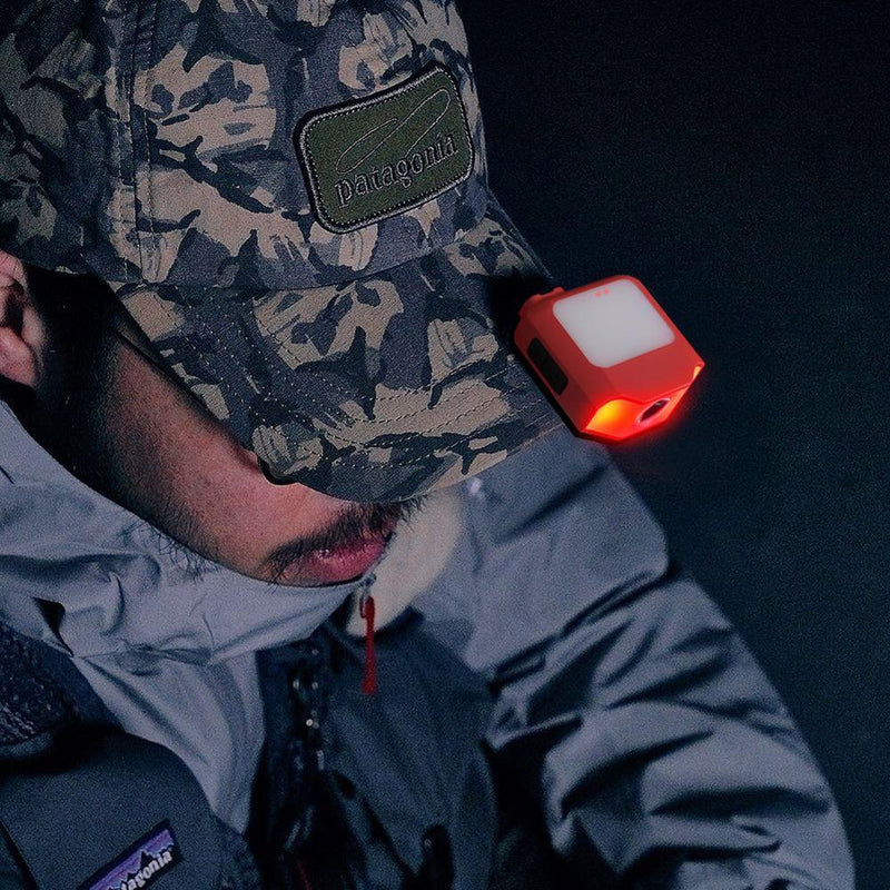 Hat Clip Light Headlight COB LED Camping Fishing Headlamp Sensor (Red)