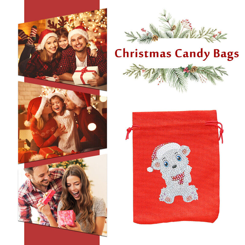 Drawstring Christmas Candy Bag DIY Diamond Painting Kit (FD021A+FD021B) Newly