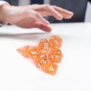7pcs/Set Multi-sided Dices Digital Polyhedron Acrylic Board Game (Orange) Newly