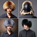 Hunting Bomber Hat with Fur Ear Flaps Men's Russian Hat Winter Trapper Hat