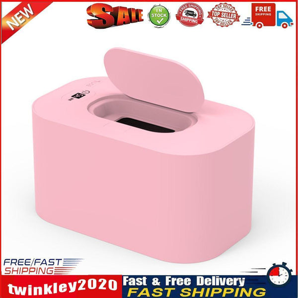 Smart Baby Wipe Warmer with Display Screen Heating Tissue Box (Pink) Newly