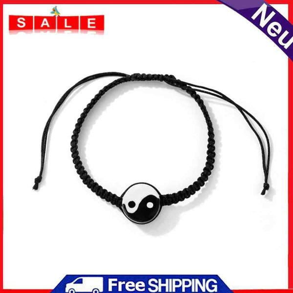 Ethnic Style Tai Chi Braided Rope Charm Yin Yang Adjustable Bracelets Jewelry