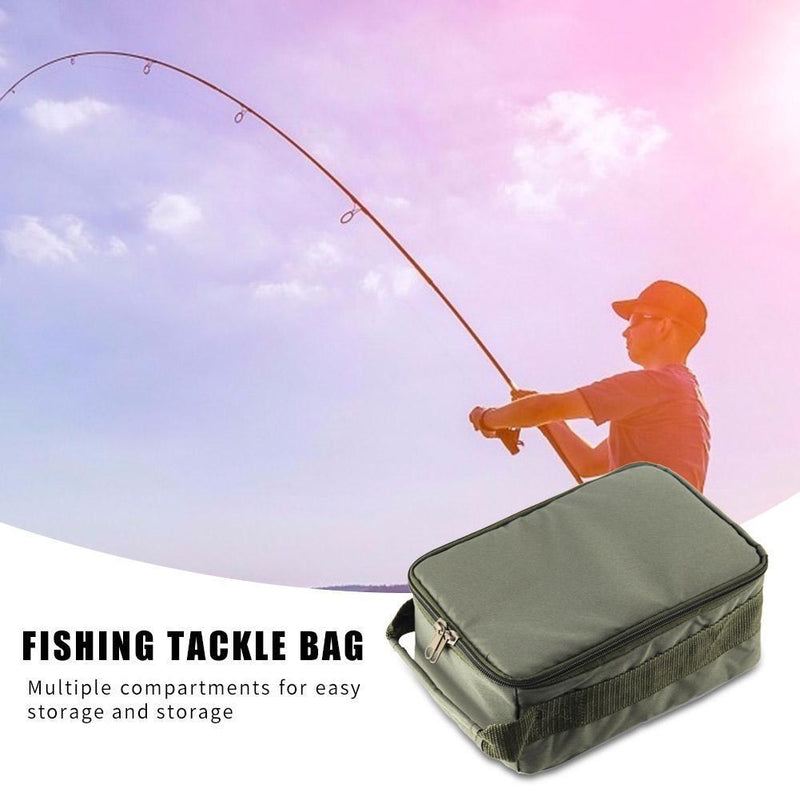 Double Zipper Outdoor Fishing Line Reel Lure Hook Handbag Storage Tackle Bags