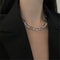 Women Men Fashion Necklace Hip Hop Cuban Necklace Inlaid Rhinestone Link Chain